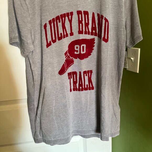 NWT Lucky Brand grey track t-shirt - Picture 2 of 5